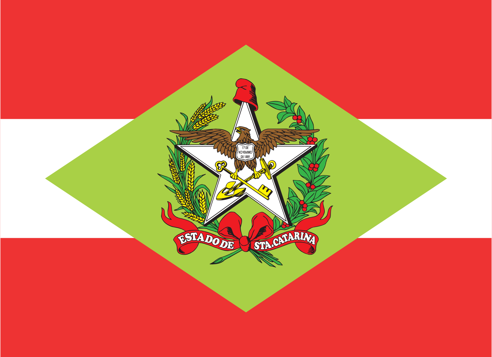 Bandeira de Santa Catarina, estado.