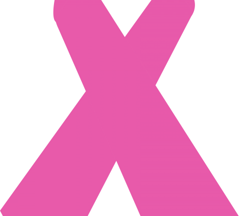 Laço rosa em fita, câncer mama.