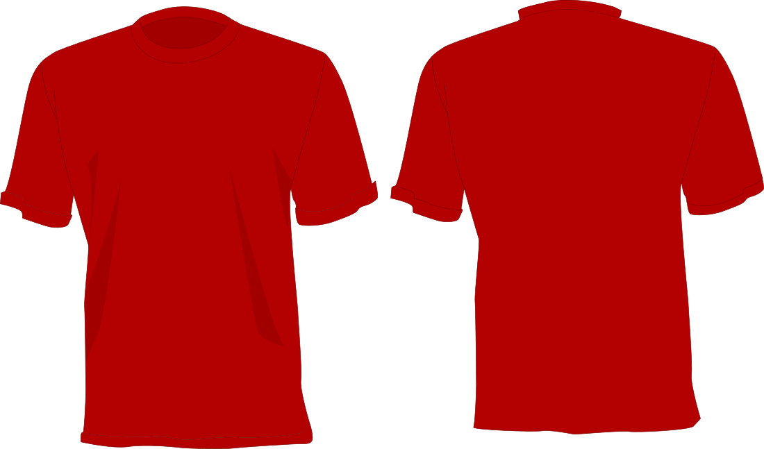 Camisa Vermelha desenho, frente e verso.